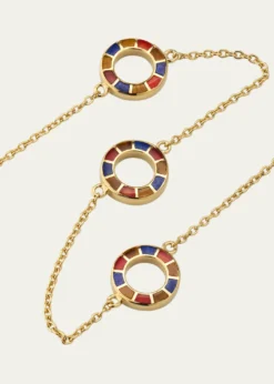 Jan LeslieLapis, Tigers Eye, and Carnelian Dash Triple Circle Station Necklace