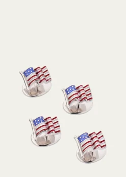 Jan LeslieMen's American Flag Tuxedo Studs
