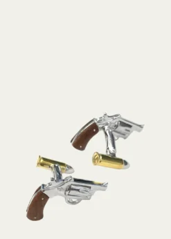 Jan LeslieMen's Gun and Bullet Cufflinks