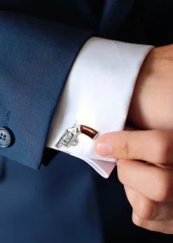 Jan LeslieMen's Gun and Bullet Cufflinks