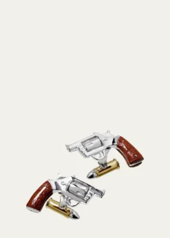 Jan LeslieMen's Gun and Bullet Cufflinks