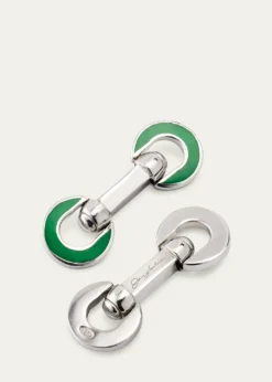 Jan LeslieMen's Horseshoe Enamel Flip Cufflinks