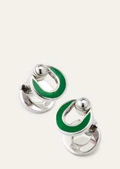 Jan LeslieMen's Horseshoe Enamel Flip Cufflinks