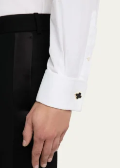 Jan LeslieMen's 18K Gold Vermeil Black Onyx Clover Cufflinks