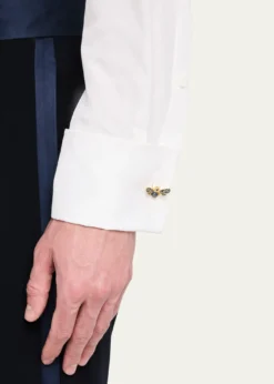 Jan LeslieMen's 18K Gold Vermeil and Enamel Bee Cufflinks