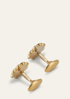 Jan LeslieMen's 18K Gold Vermeil Mother-Of-Pearl Four Leaf Clover Cufflinks