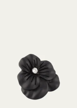 Jan LeslieMen's Matte Black Flower Lapel Pin