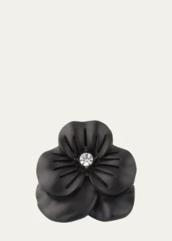 Jan LeslieMen's Matte Black Flower Lapel Pin