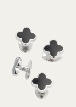 Jan LeslieMen's Mother-of-Pearl Clover Shirt Studs