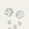Jan LeslieMen's Mother-of-Pearl Clover Cufflink Stud Set