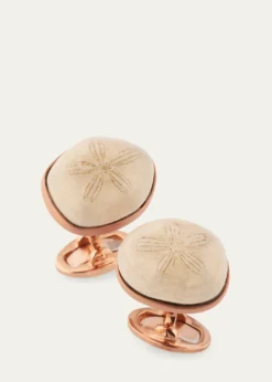 Jan LeslieMen's Sand Dollar Rose-Tone Cufflinks