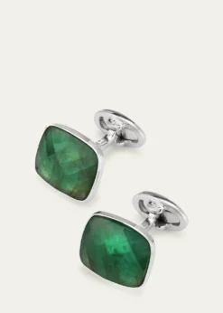 Jan LeslieMen's Square Emerald Cufflinks