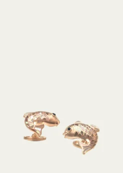Jan LeslieMother-of-Pearl Fish Cuff Links, Taupe