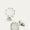 Jan LeslieRound Mother-of-Pearl Cuff Links