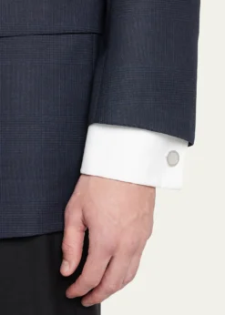 Jan LeslieRound Mother-of-Pearl Cuff Links