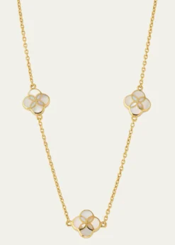 Jan LeslieTriple Petal Gemstone Station Necklace
