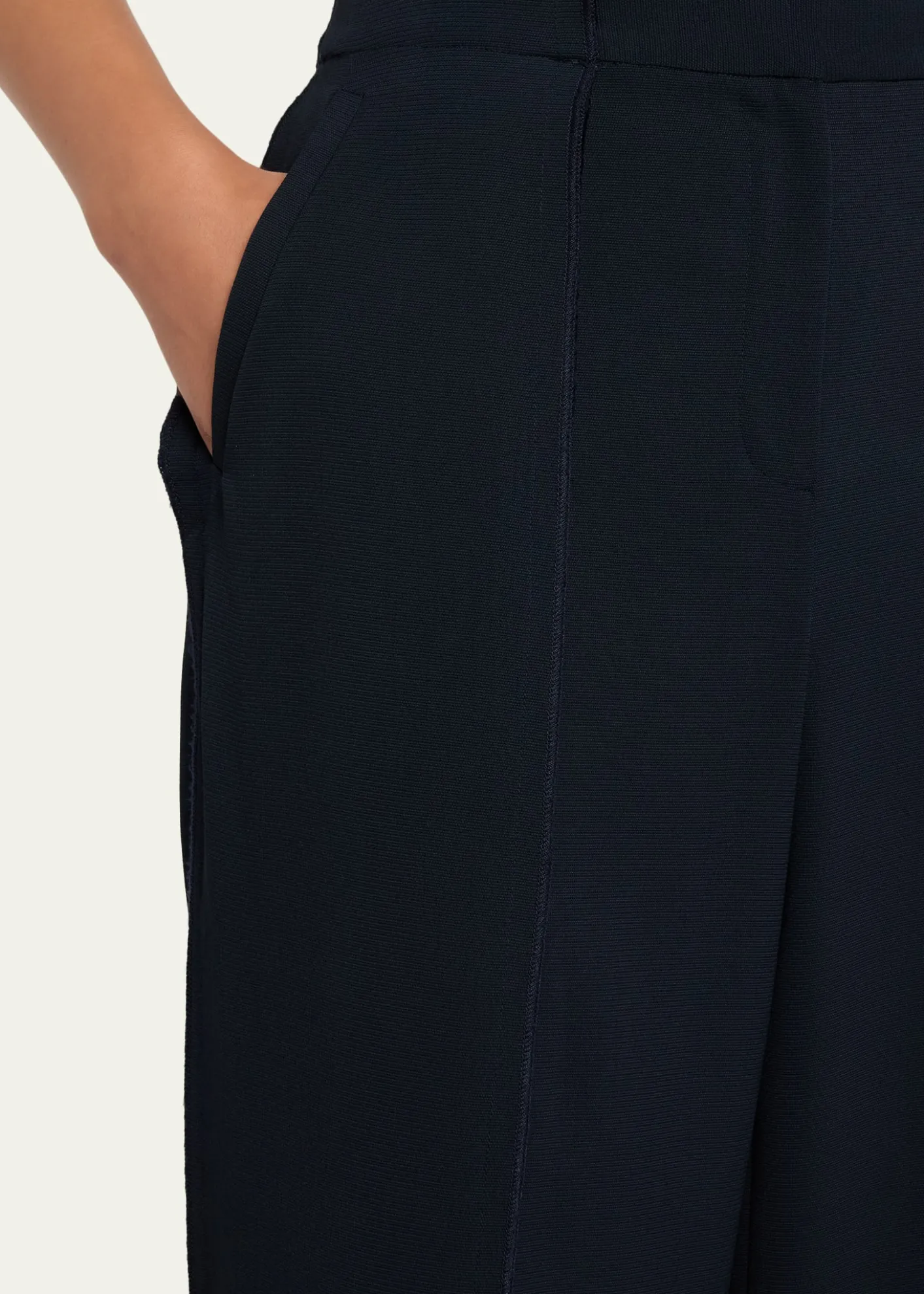 Jason Wu CollectionAsymmetric Pleat Straight-Leg Cady Trousers
