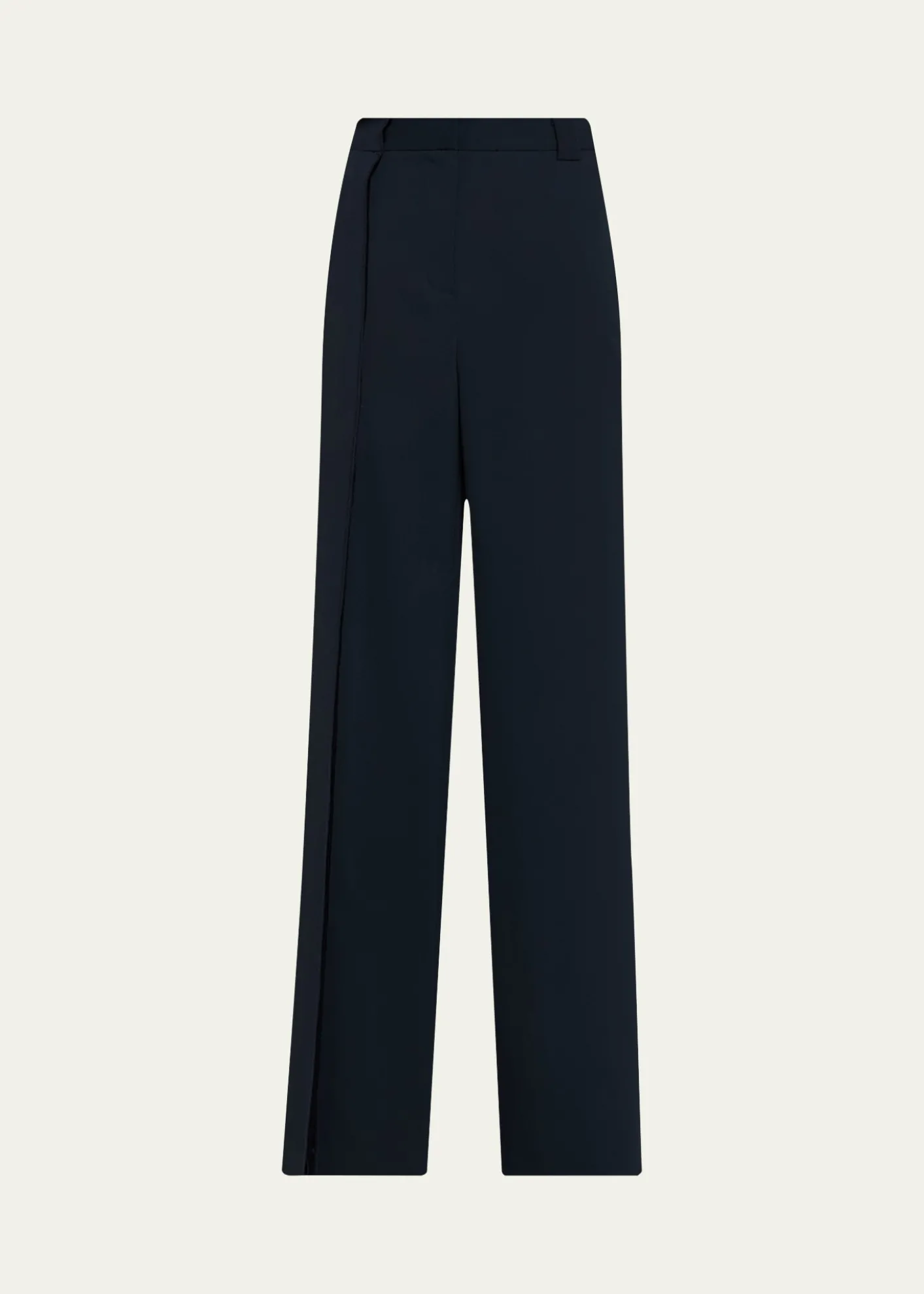 Jason Wu CollectionAsymmetric Pleat Straight-Leg Cady Trousers