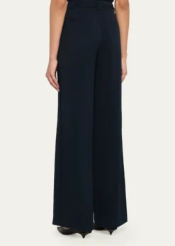 Jason Wu CollectionAsymmetric Pleat Straight-Leg Cady Trousers