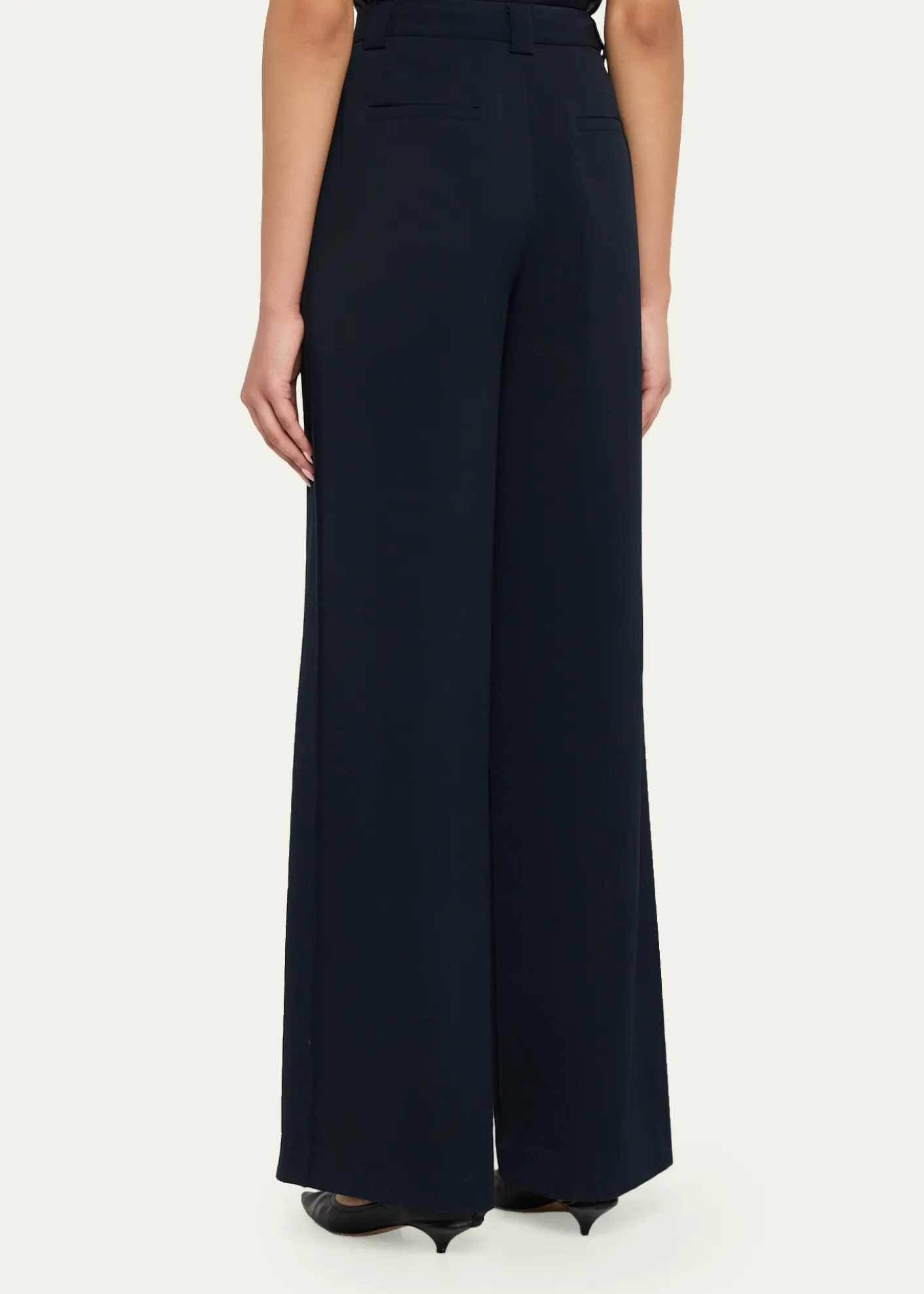 Jason Wu CollectionAsymmetric Pleat Straight-Leg Cady Trousers