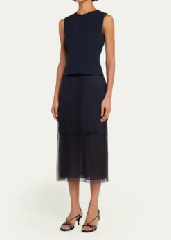 Jason Wu CollectionCady Layered Sleeveless Midi Cocktail Dress