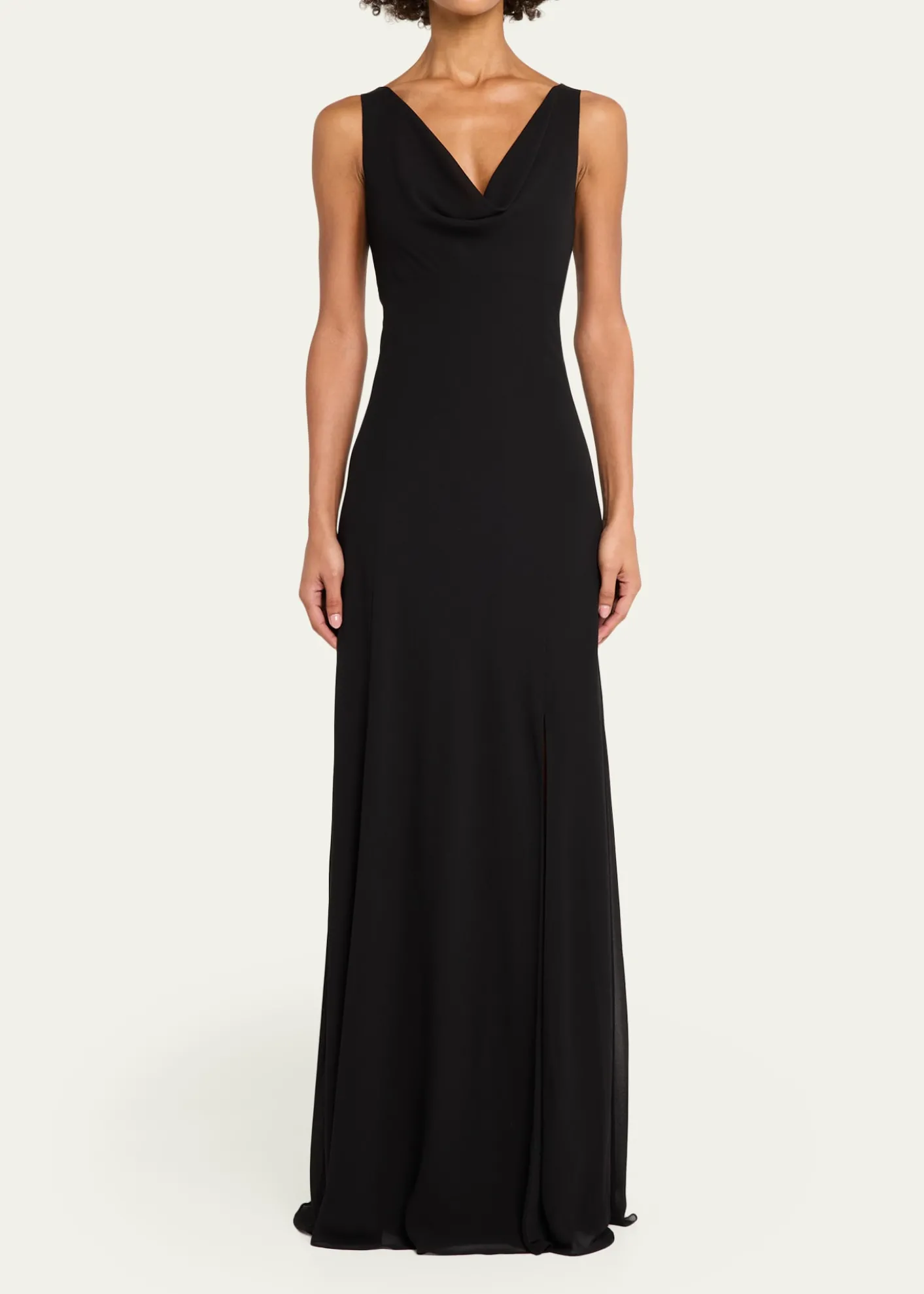 Jason Wu CollectionPlunging Cowl-Neck Sleeveless Crepe Gown