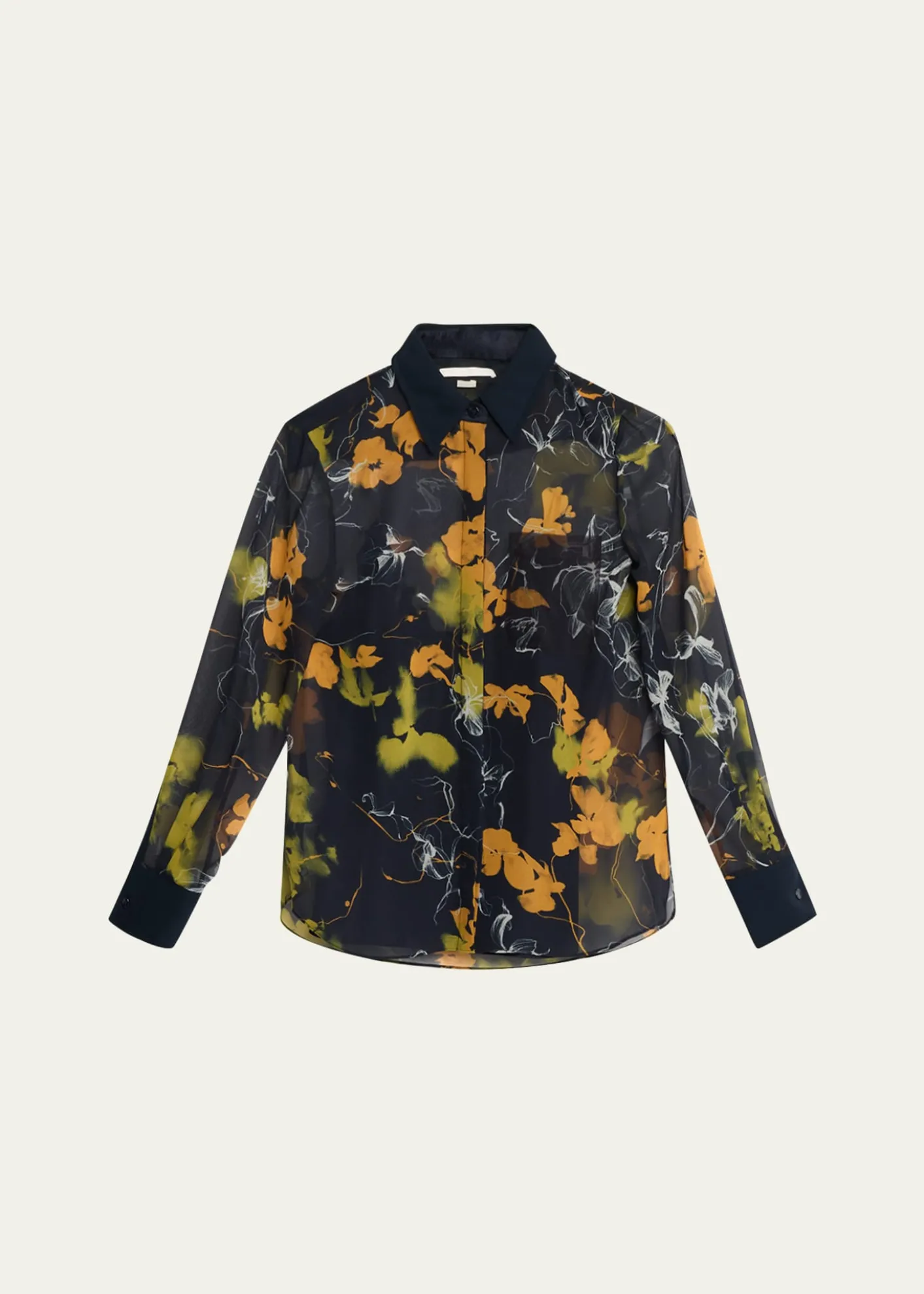 Jason Wu CollectionShadow Floral Crepe De Chine Button-Down Shirt