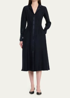Jason Wu CollectionWashed Twill Layered Midi Shirtdress
