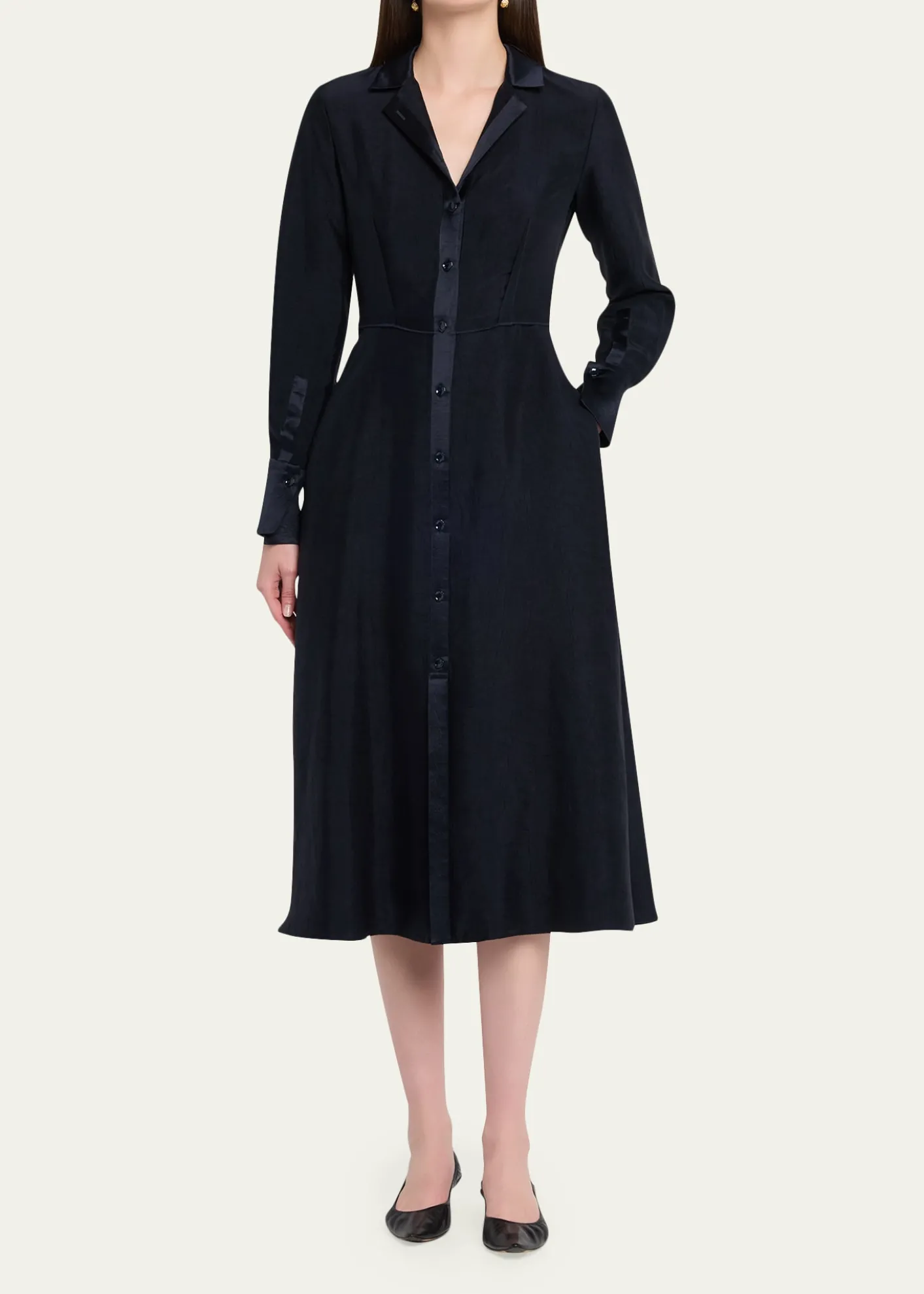 Jason Wu CollectionWashed Twill Layered Midi Shirtdress
