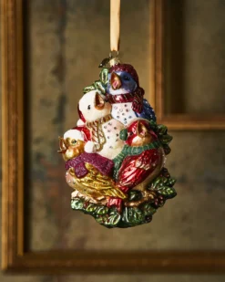 Jay StrongwaterFour Calling Birds Glass Ornament