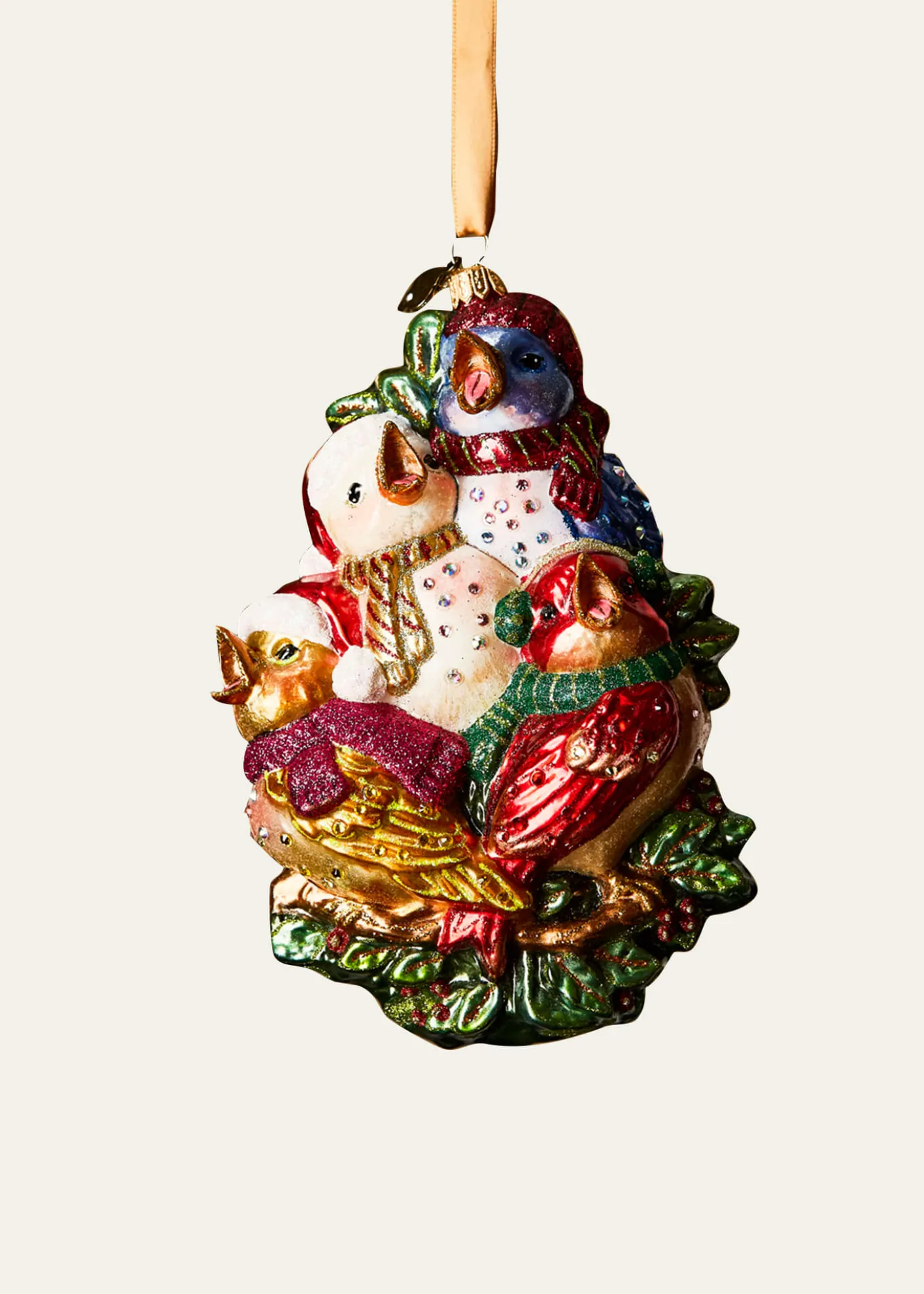 Jay StrongwaterFour Calling Birds Glass Ornament