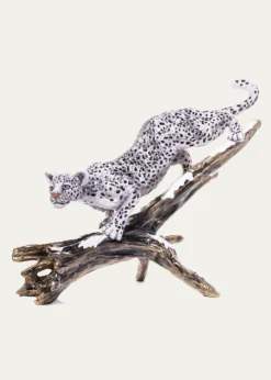 Jay StrongwaterSnow Leopard Descending Branch Tabletop Object