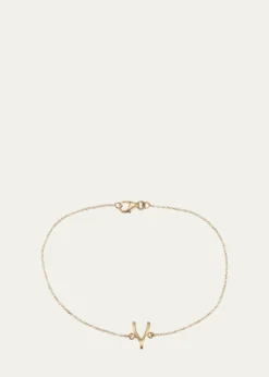 Jennifer Meyer18k Gold Mini Wishbone Chain Bracelet on a 14k Chain