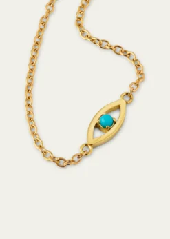 Jennifer MeyerMini Open Evil Eye Bracelet with Turquoise