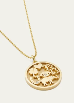 Jennifer Meyer18k Good Luck Pendant Necklace with Diamonds