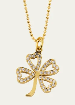 Jennifer Meyer18K Large Diamond Open Clover Pendant Necklace
