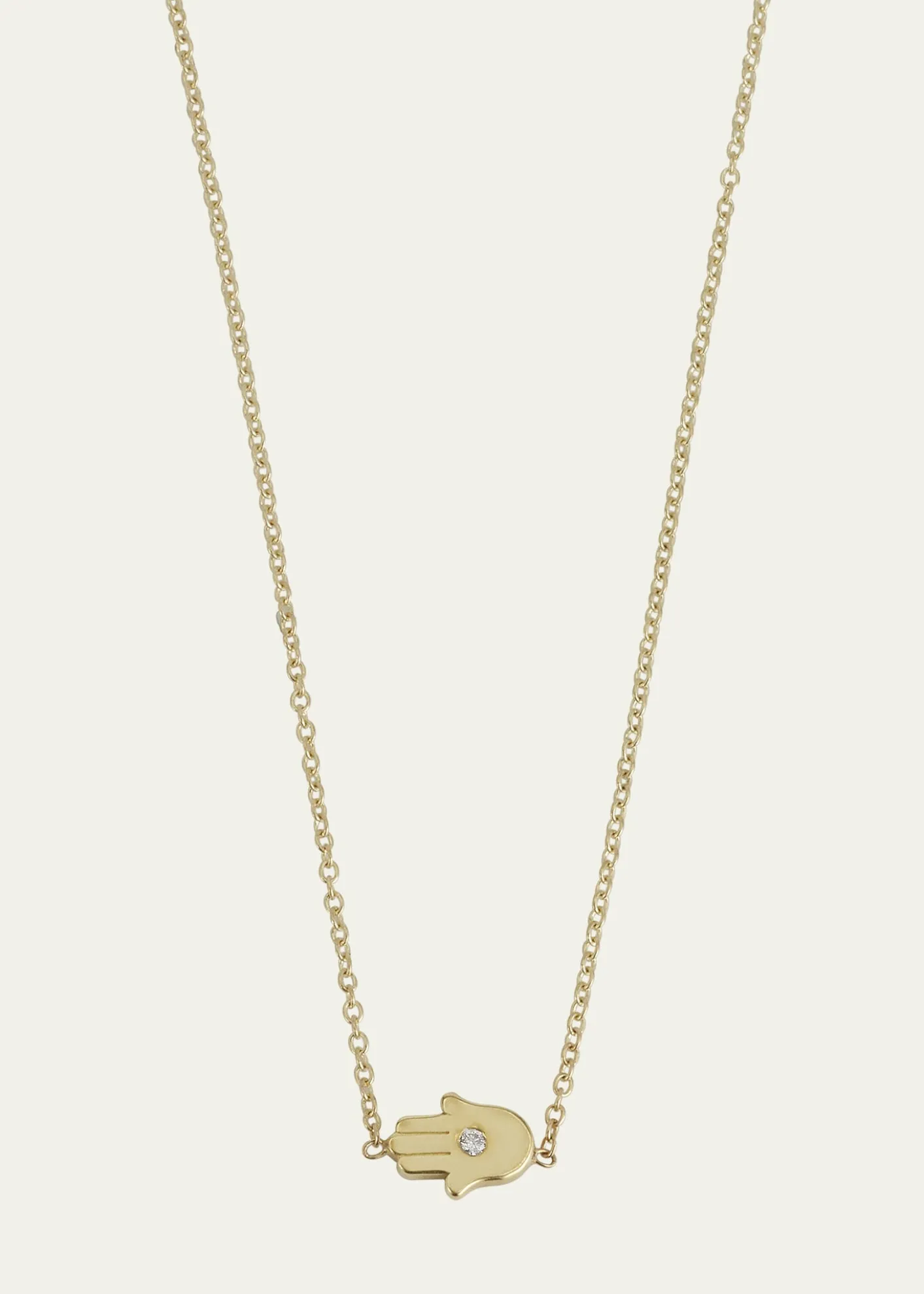 Jennifer Meyer18k Mini Hamsa Necklace with Diamond Accent