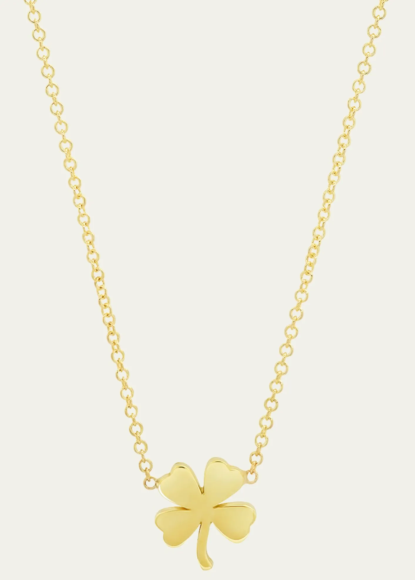 Jennifer MeyerMini Clover Necklace in Yellow Gold