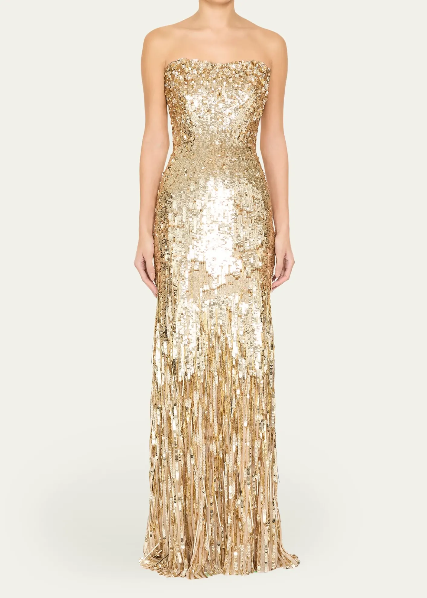 Jenny PackhamKimi Strapless Textured Sequin Gown