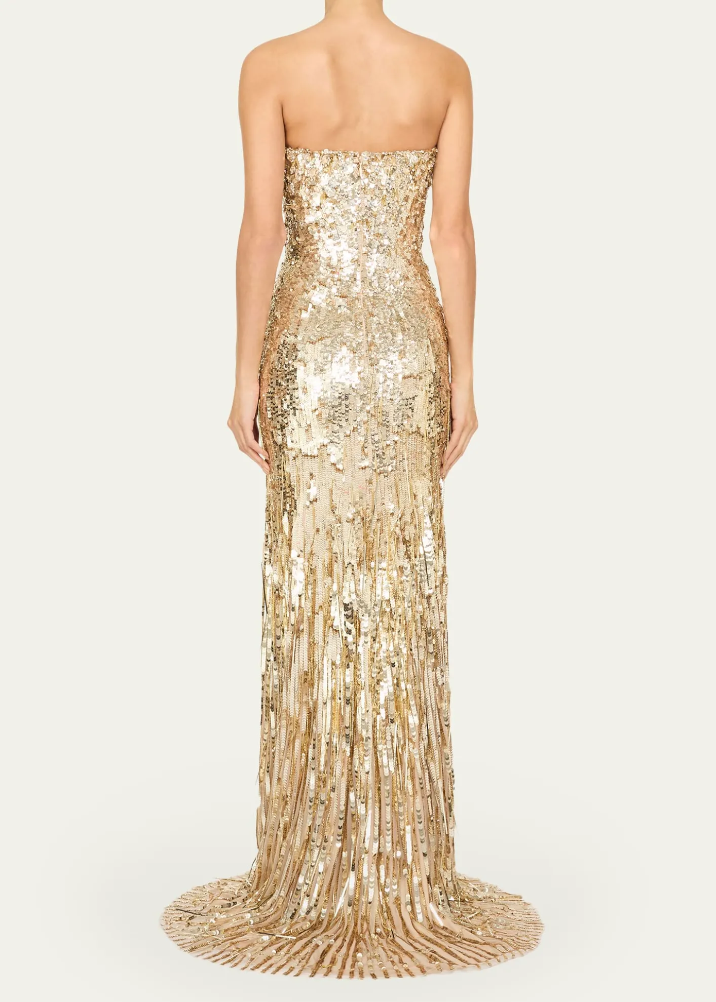 Jenny PackhamKimi Strapless Textured Sequin Gown