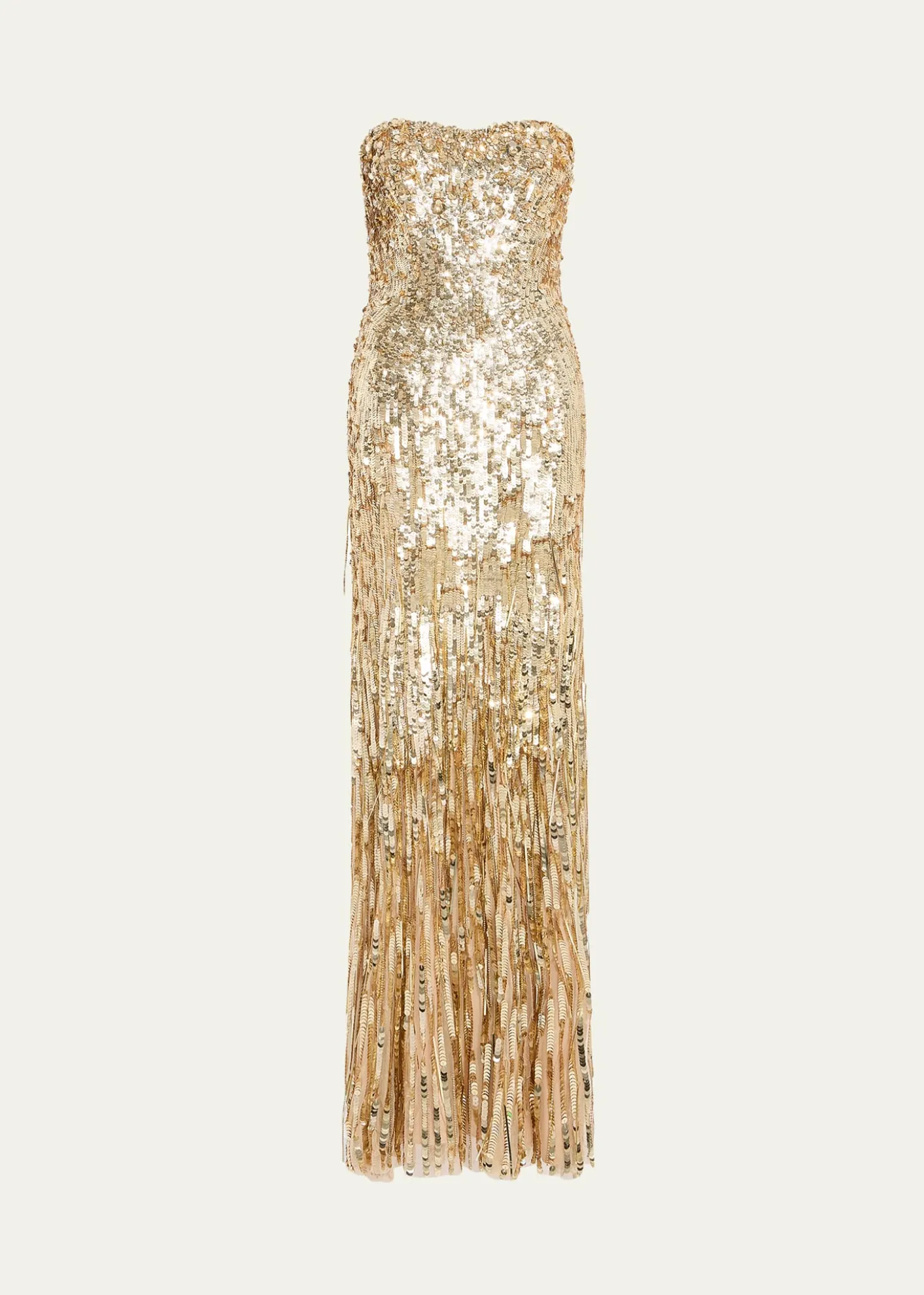 Jenny PackhamKimi Strapless Textured Sequin Gown