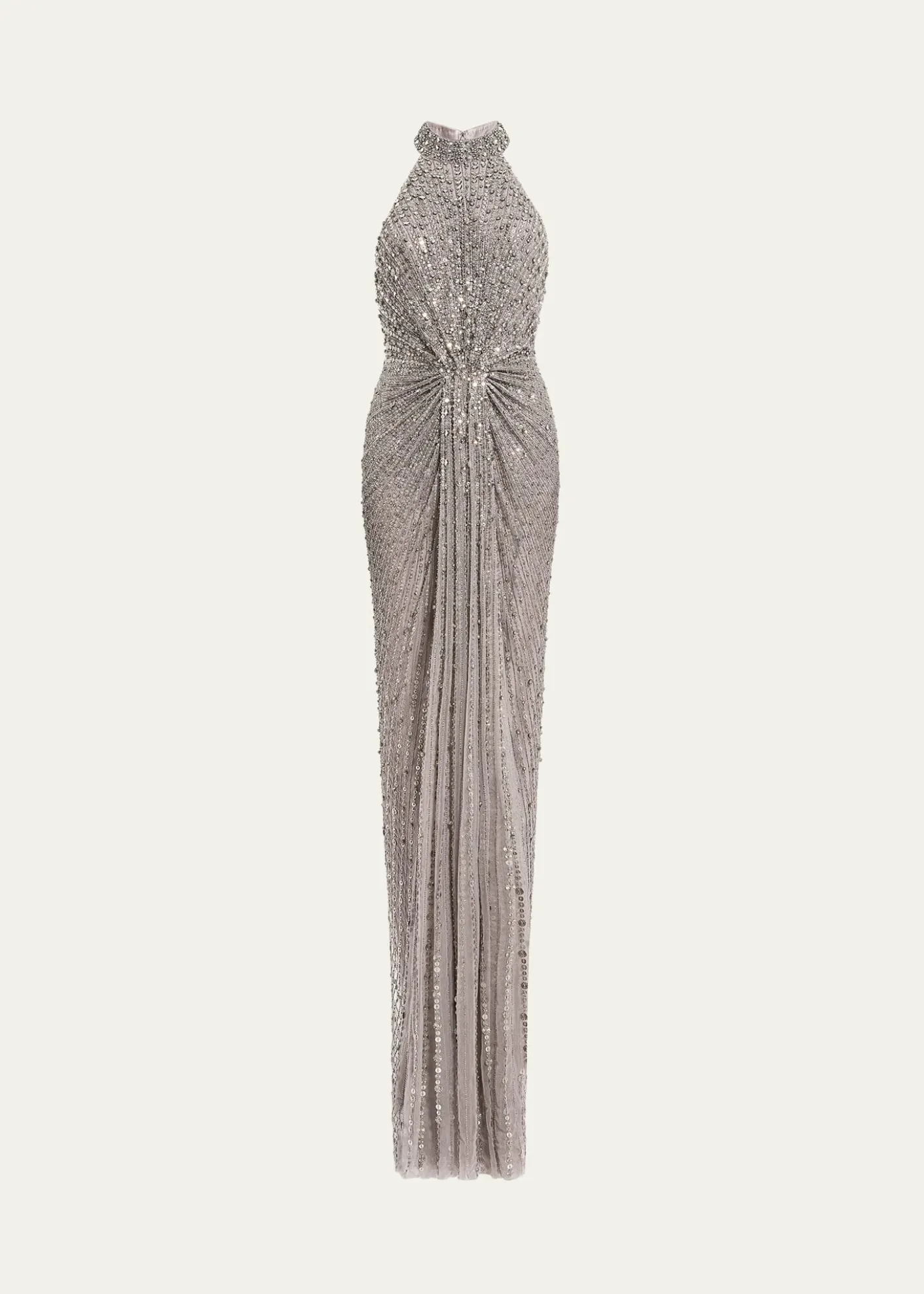 Jenny PackhamWhisper Beaded Halter Gown