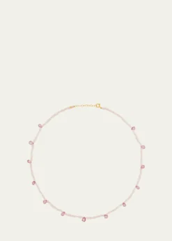 JIA JIAArizona Rose Quartz and Pink Topaz Gem Drop Necklace