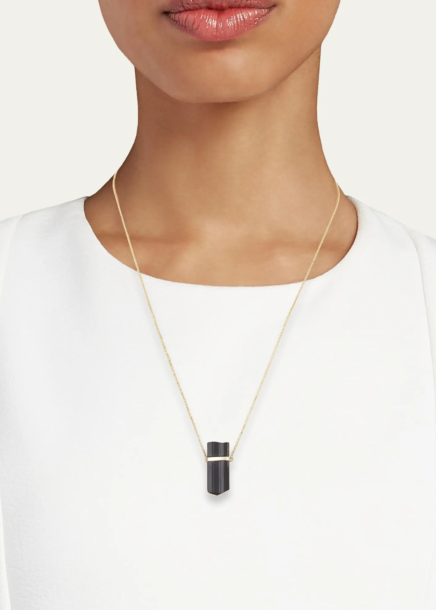 JIA JIA14K Black Tourmaline Pendant Necklace