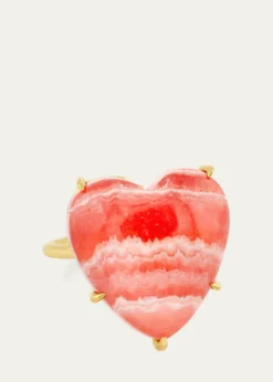 JIA JIA14K Rhodochrosite Heart Ring