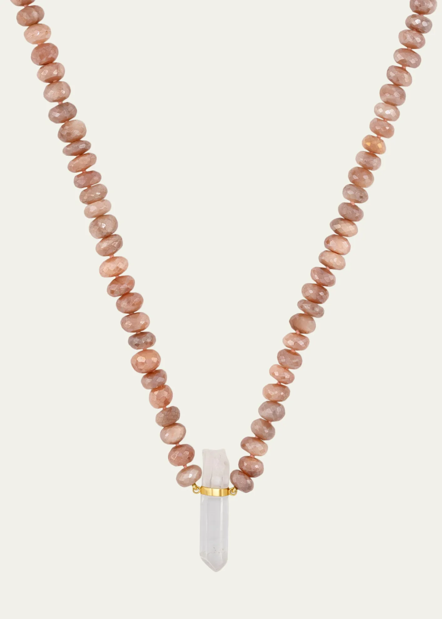 JIA JIAOracle 14K Mystic Moonstone and Quartz Crystal Charm Necklace