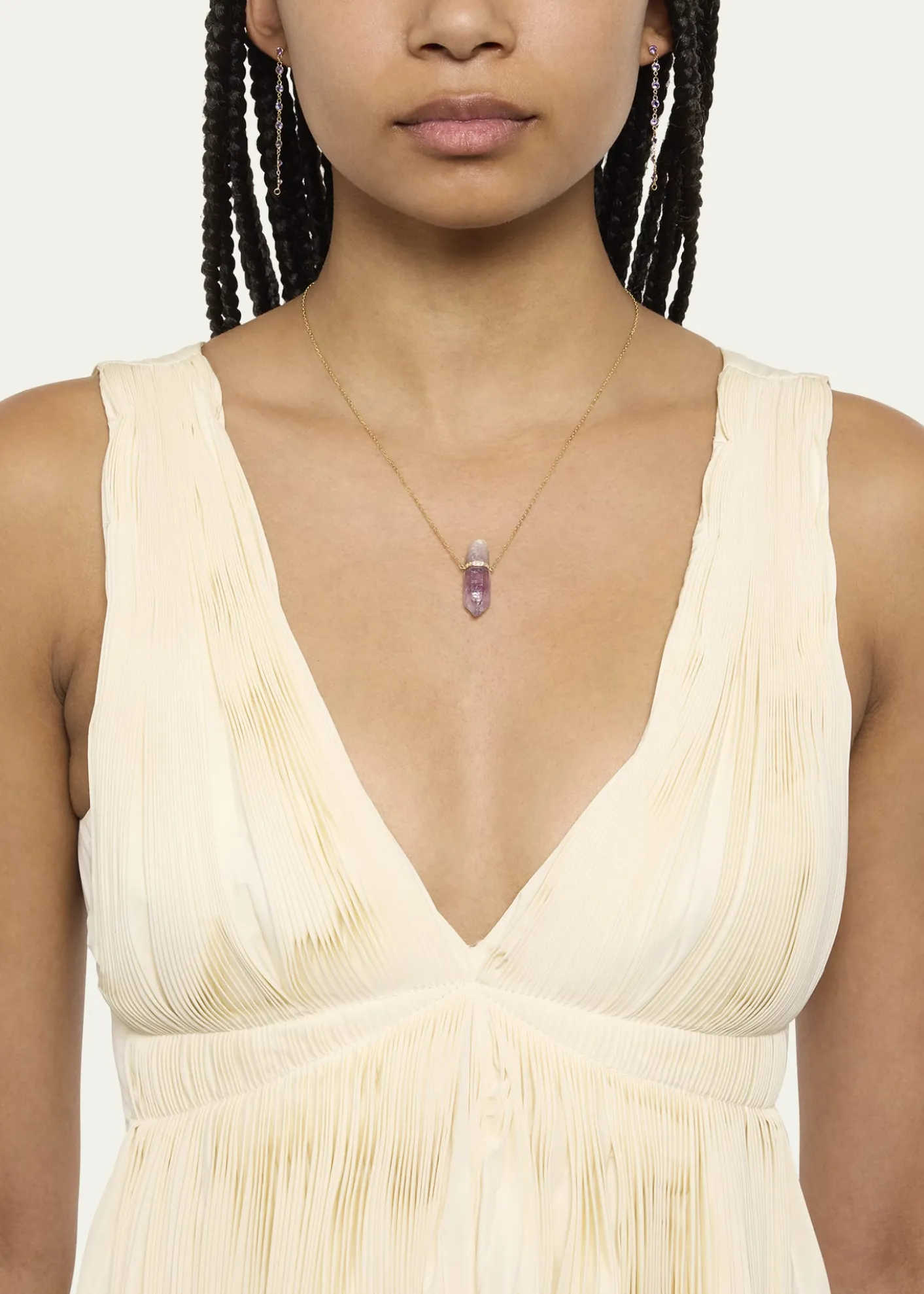 JIA JIAVera Cruz Amethyst and Diamond Bar Necklace
