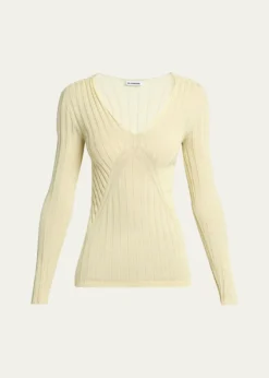 Jil SanderCashmere-Silk V-Neck Sweater