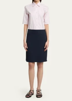 Jil SanderElbow-Sleeve Slim Button-Down Shirt