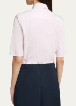 Jil SanderElbow-Sleeve Slim Button-Down Shirt